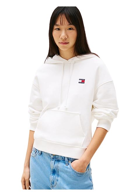 Felpa squadrata con cappuccio e distintivo Tommy Hilfiger | DW0DW19414YBL